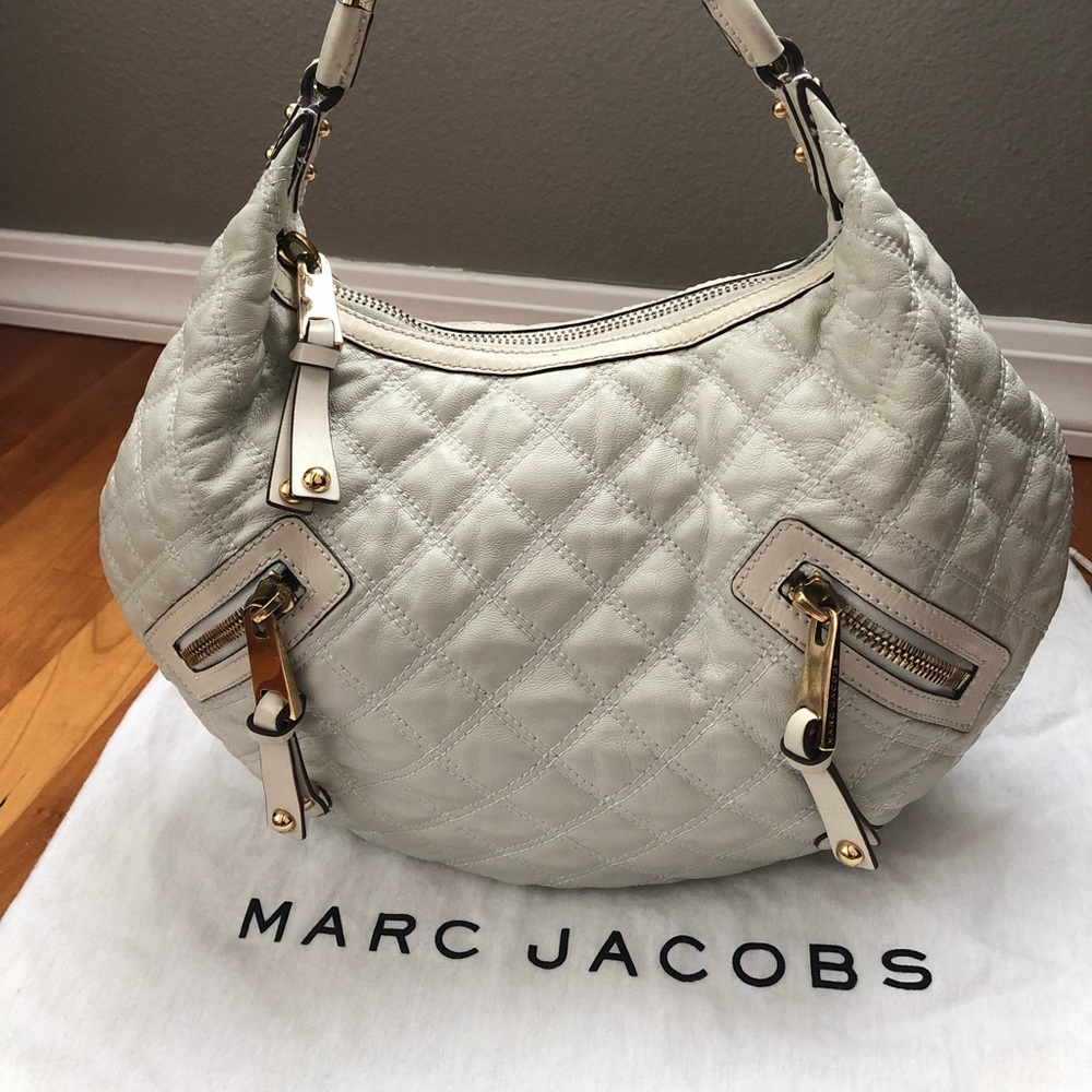 Authentic Marc Jacobs Quilted Leather Hobo Handbag